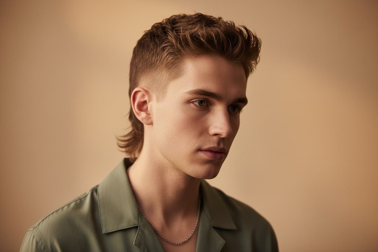 Corte mini mullet masculino moderno